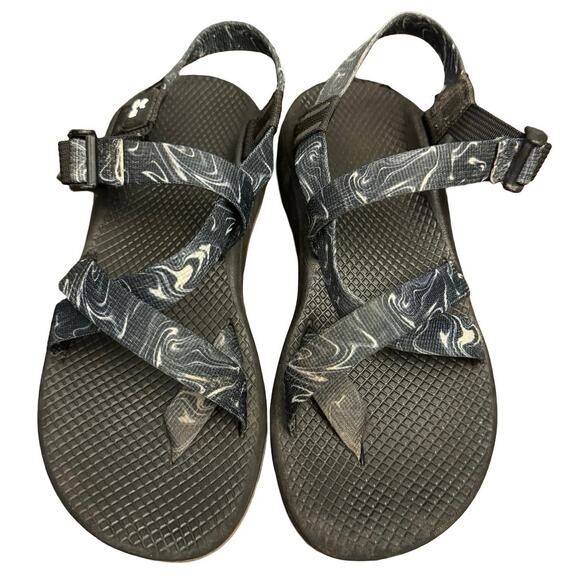 Chaco Z/Cloud Sandals Adjustable 8 J107396 Cushioned Black gray watercolor - Picture 5 of 7